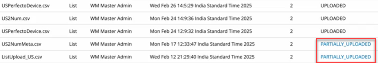 hyperlink partially uploaded lists